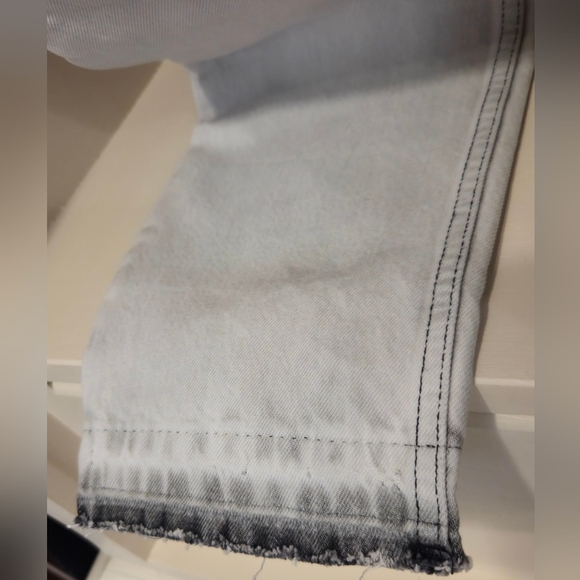 The Kooples Black Bleached Straight Jeans Sleek Design- Distressed Hem - Picture 10 of 10